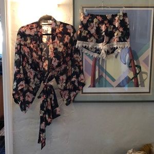 Show Me Your MuMu floral kimono/short set